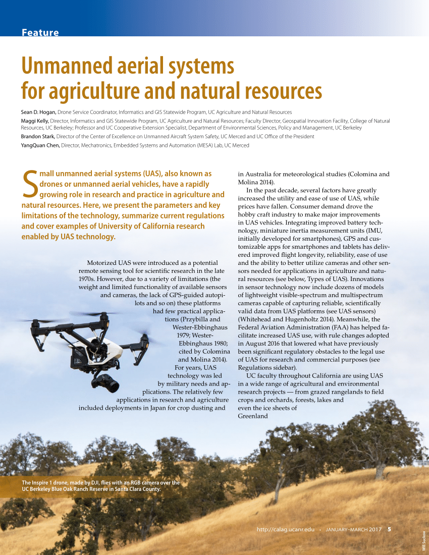 Using Drones in Agriculture and Natural Resources