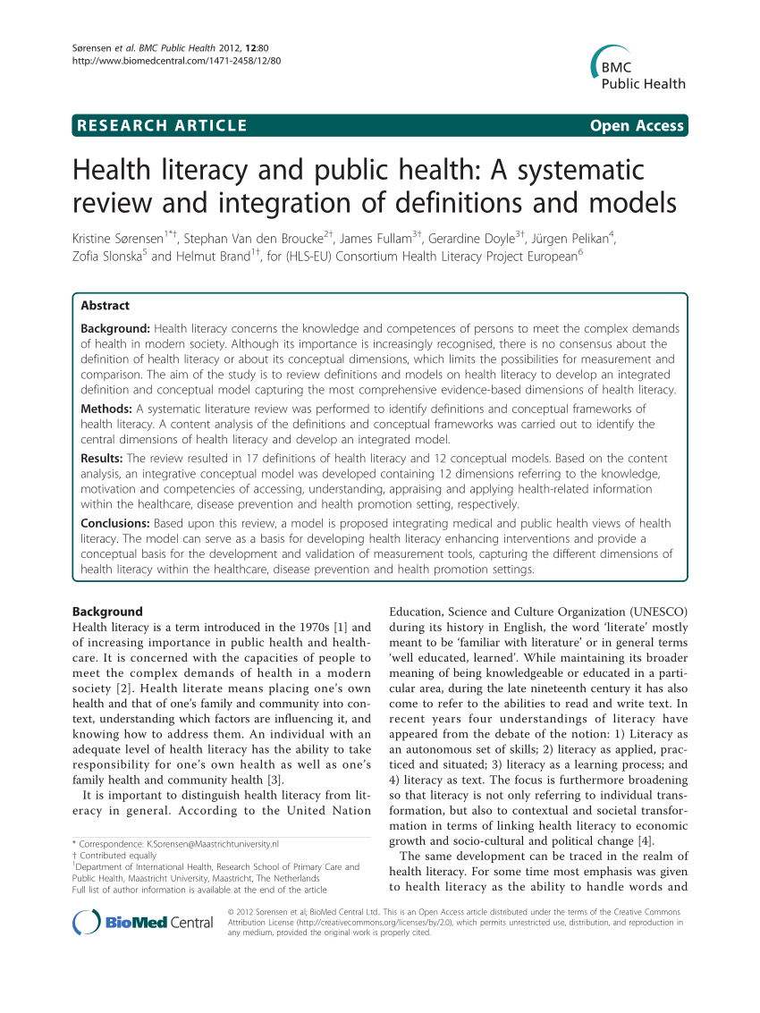 health literacy thesis