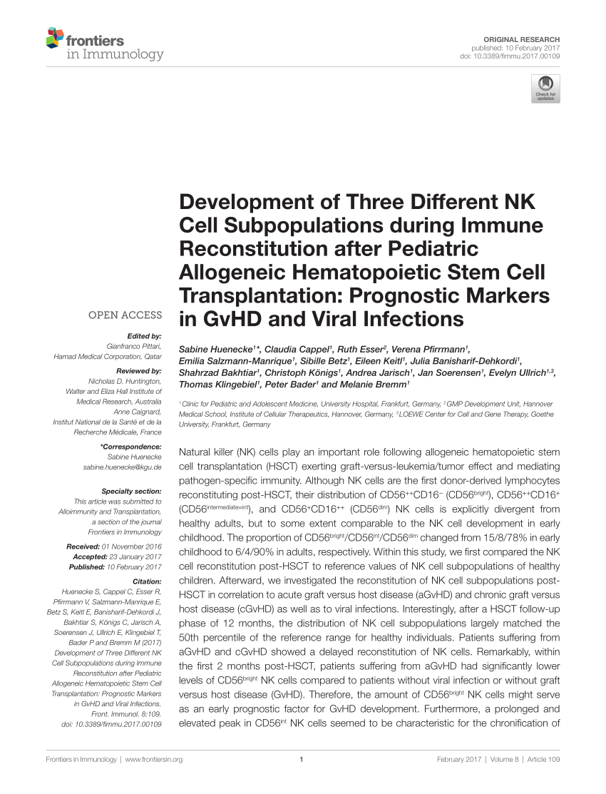(PDF) Development of Three Different NK Cell Subpopulations during