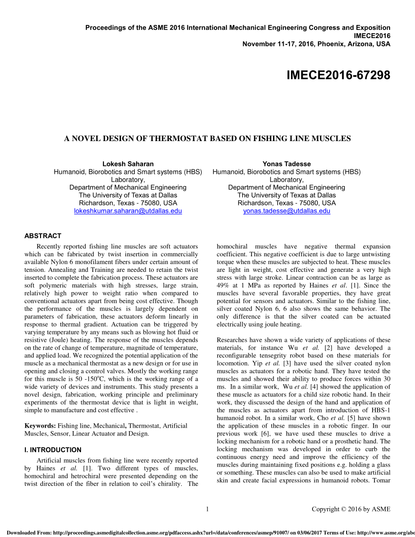 PDF) Artificial Muscles from Fishing Line and Sewing Thread