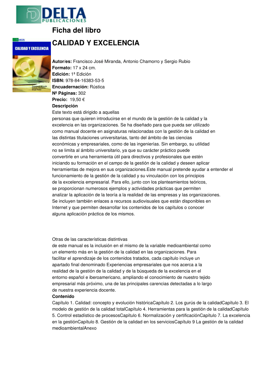 Pdf Calidad Y Excelencia 1139