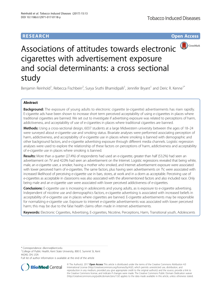 PDF Associations of attitudes towards electronic cigarettes with