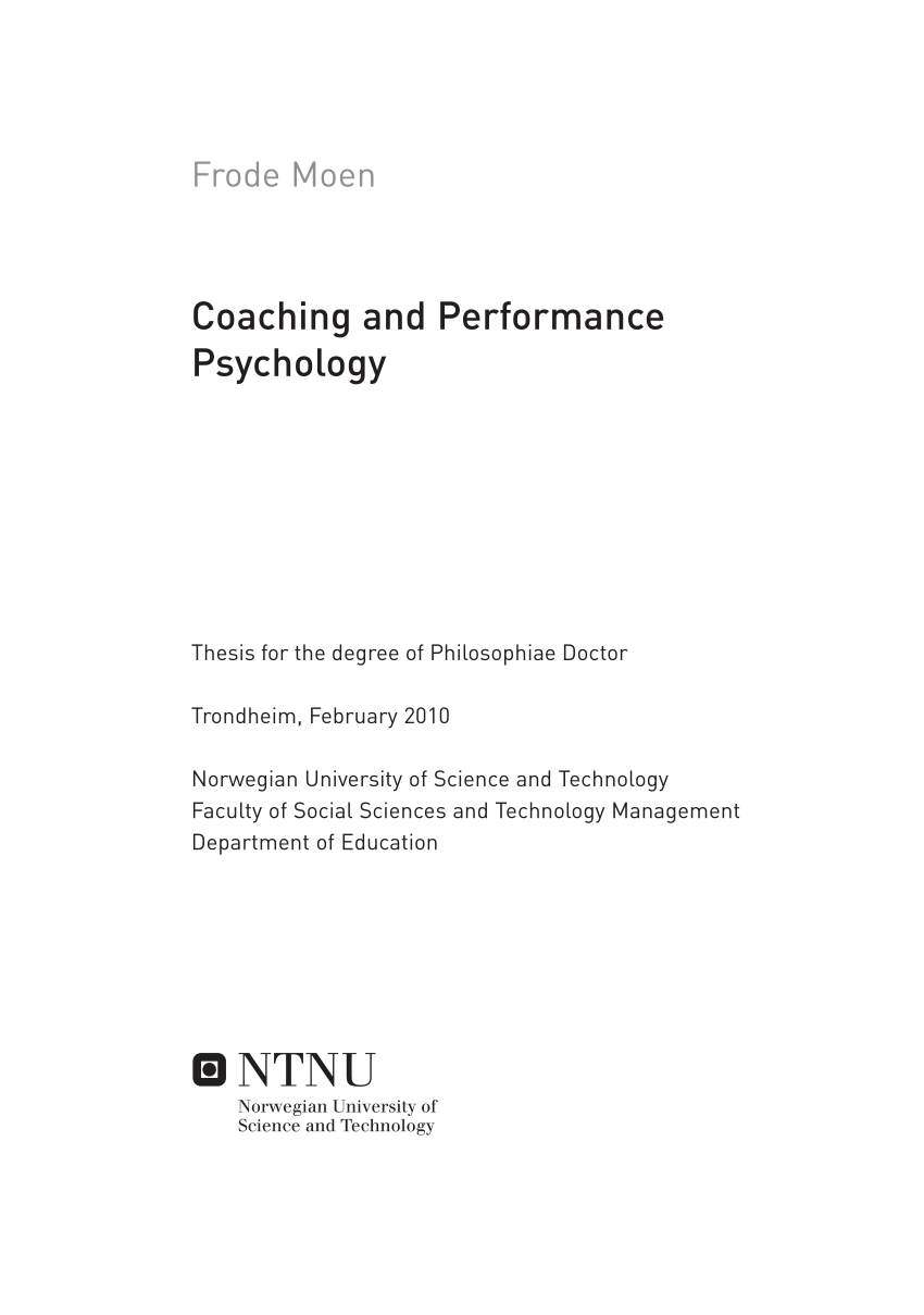 alien Desværre lancering PDF) Coaching and the effects on performance psychology