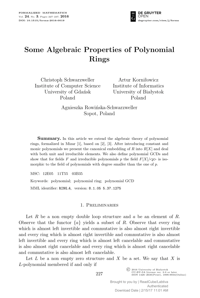 PDF) Rings in which elements are uniquely the sum of an idempotent and a  unit