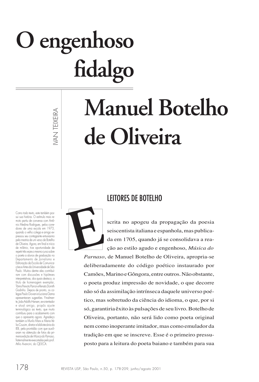 PDF) O engenhoso fidalgo Manuel Botelho de Oliveira