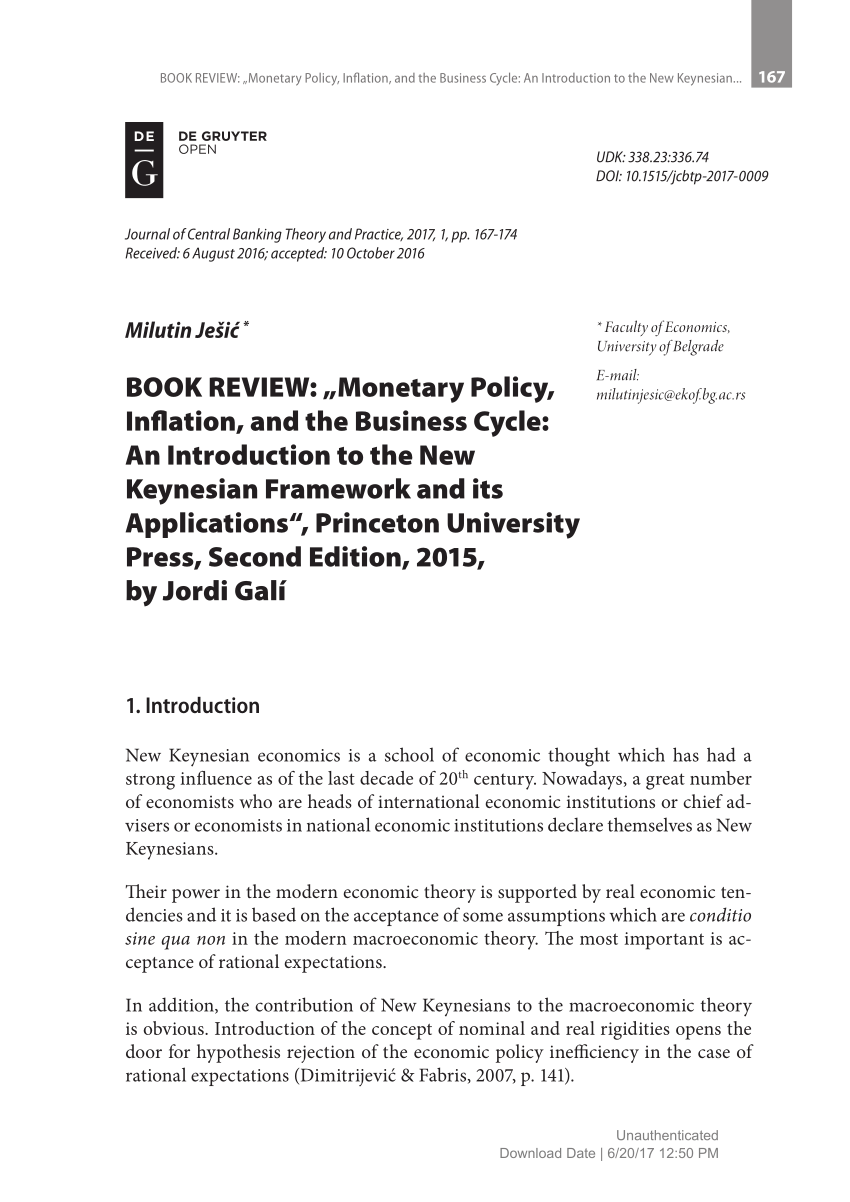 literature review on monetary policy