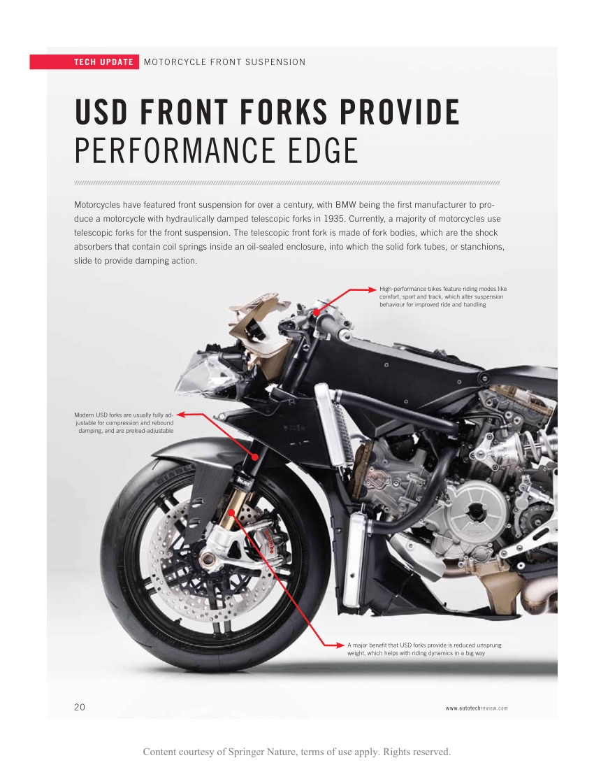 USD front forks provide performance edge