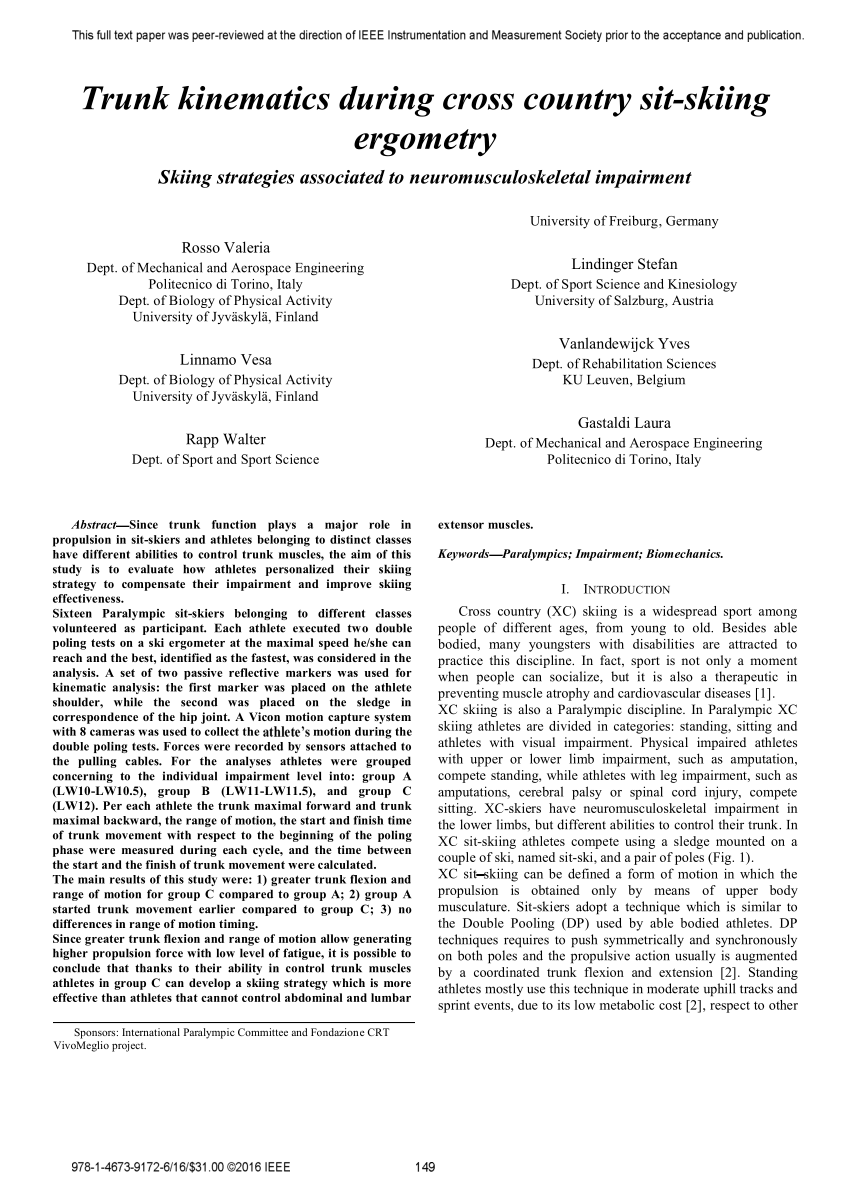 Sciences of Sport  Mechanical characteristics of Sci-Sport