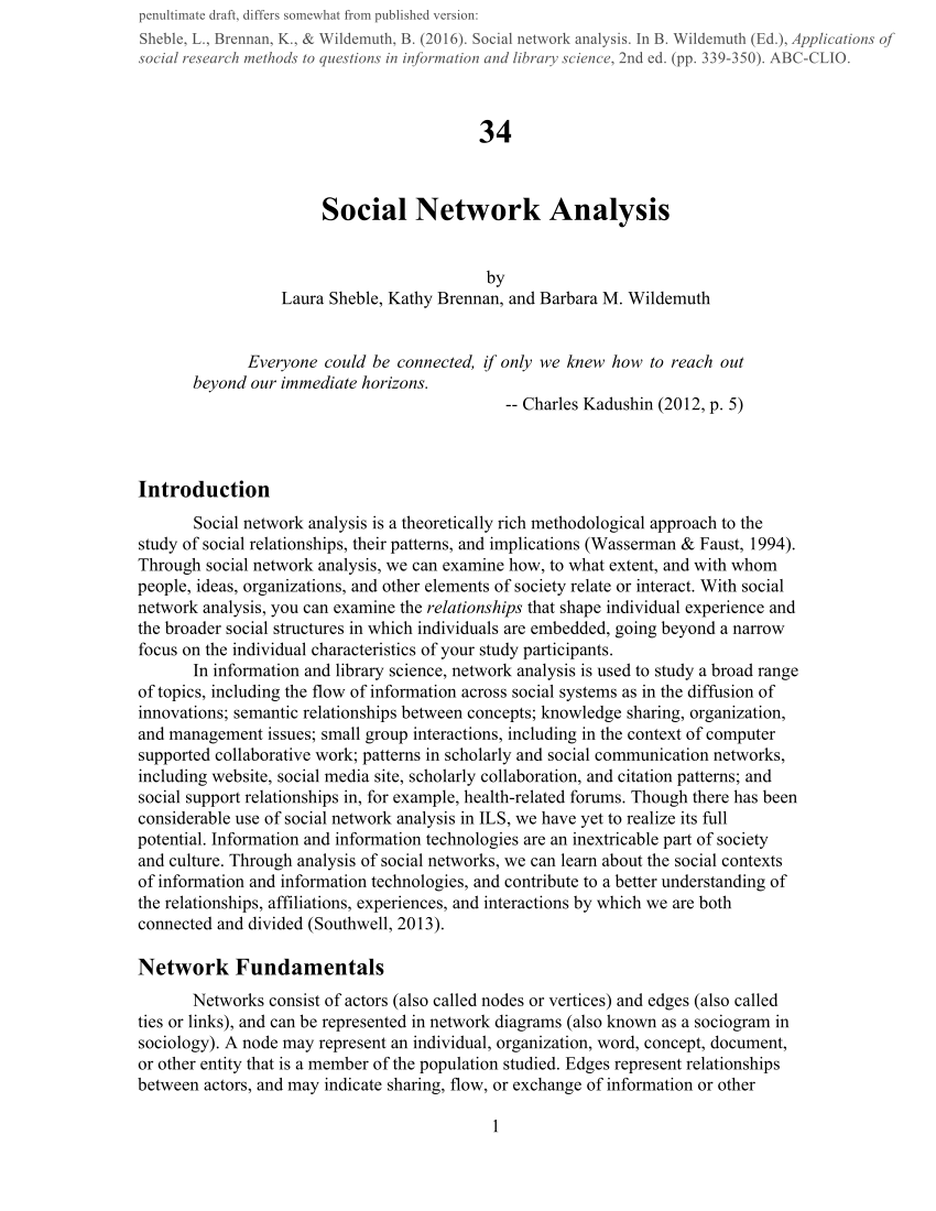 research paper of social network analysis