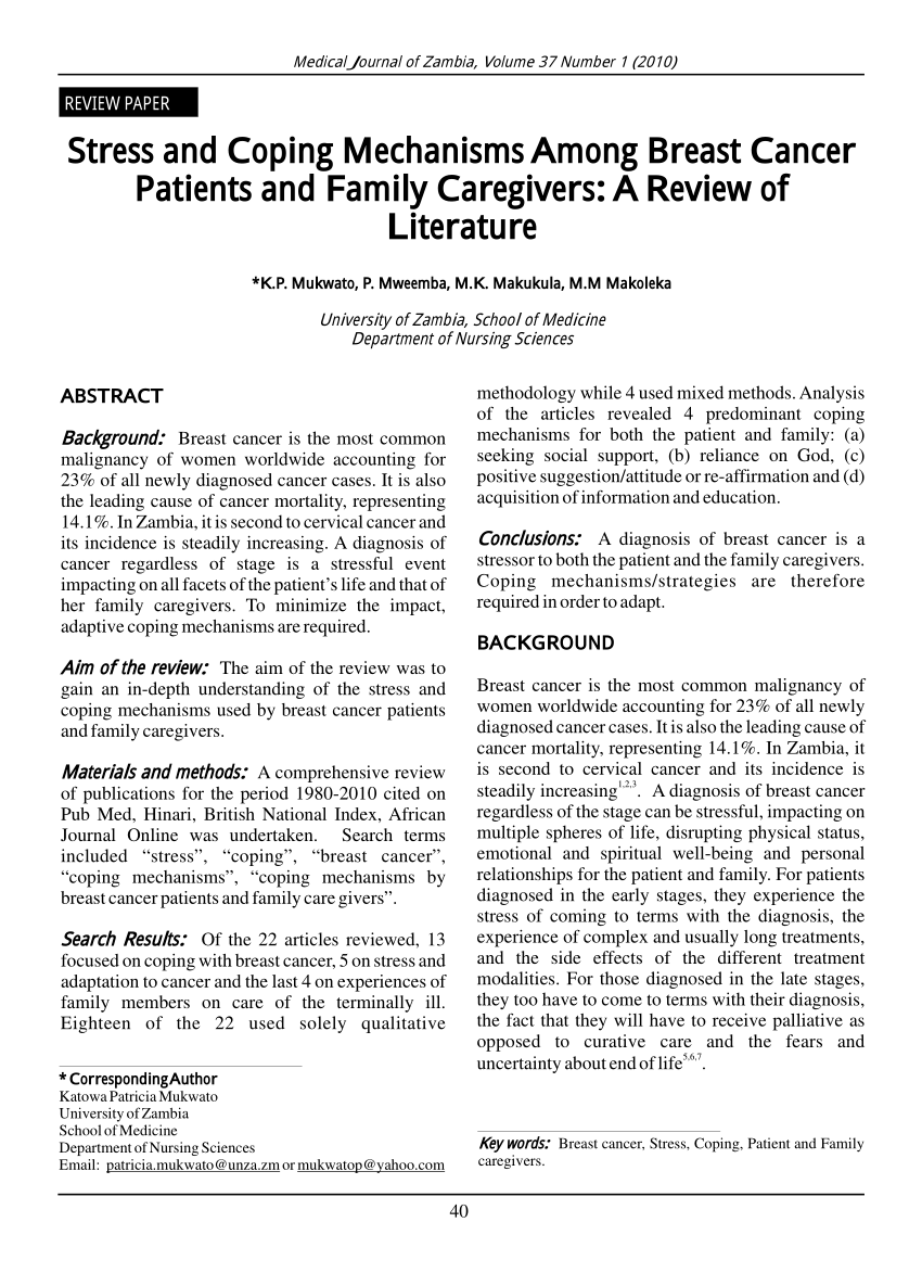 literature review in breast cancer