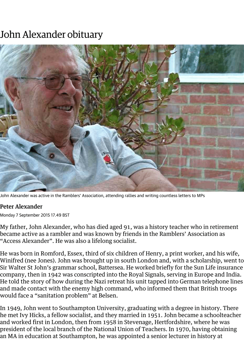 (PDF) John Alexander obituary