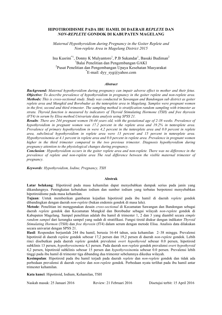 PDF HIPOTIROIDISME PADA IBU HAMIL DI DAERAH