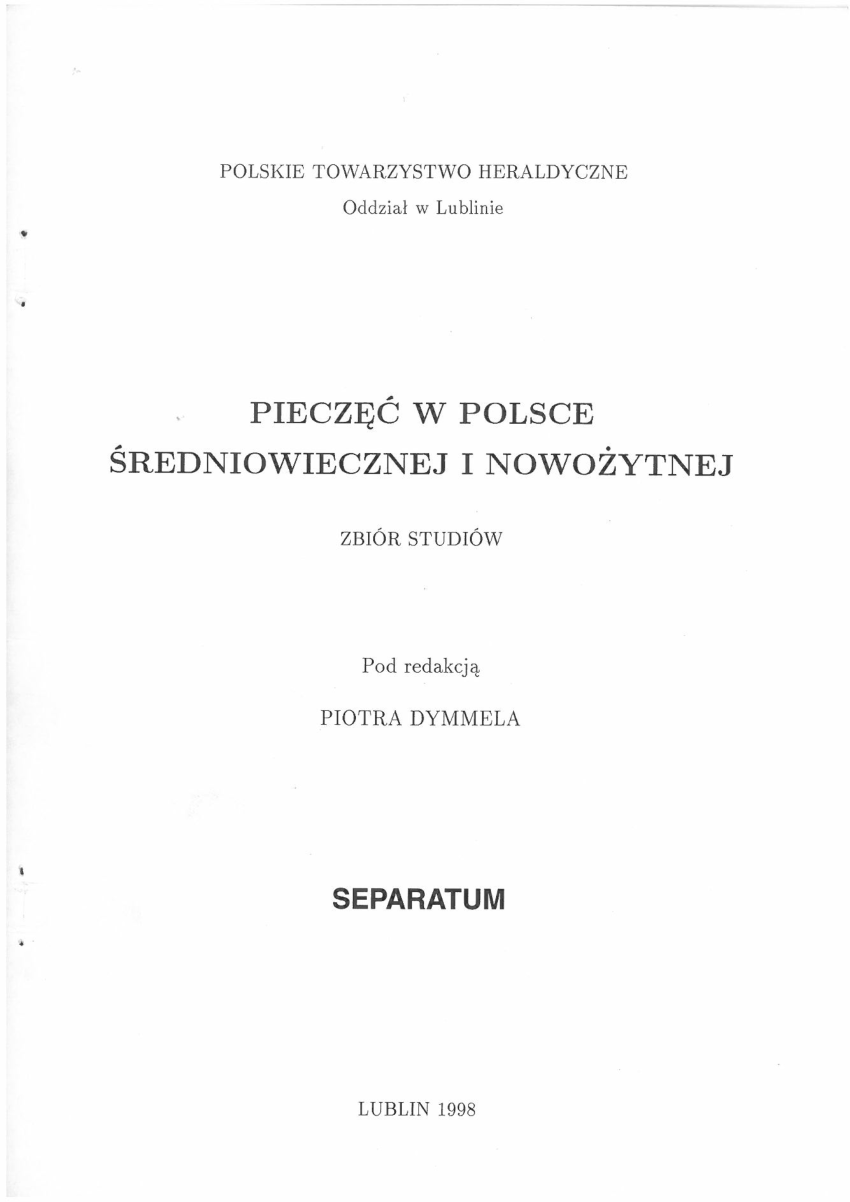 (PDF) System sfragistyczny średniowiecznego Lublina. Próba ...