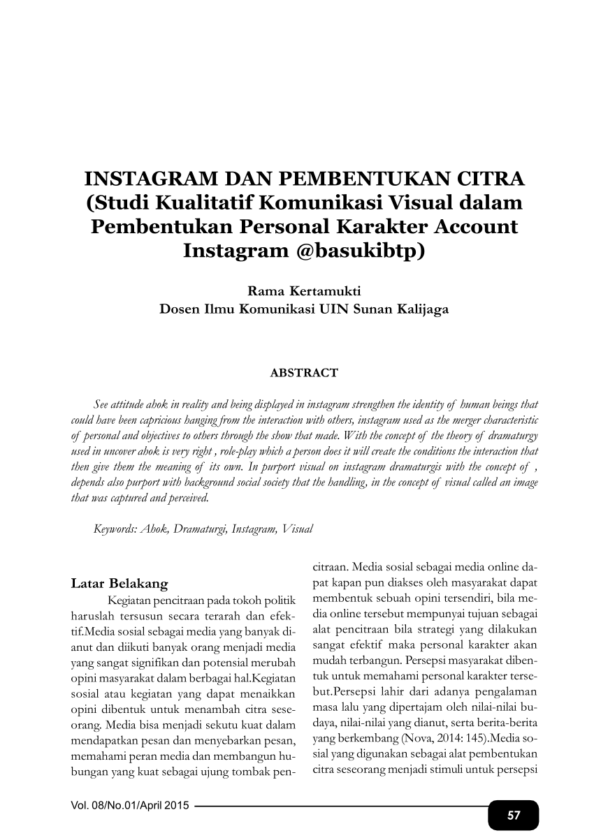 PDF INSTAGRAM DAN PEMBENTUKAN CITRA Studi