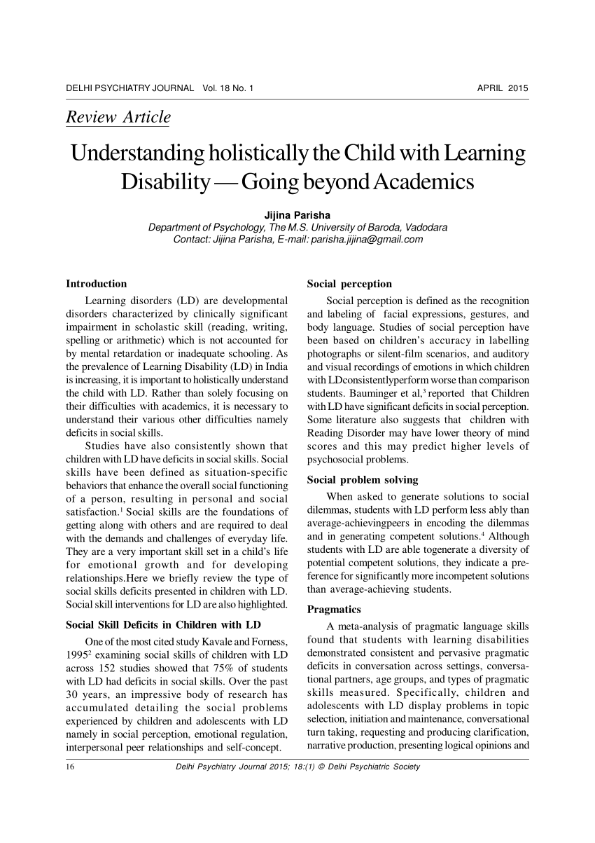 case study on child with learning disability
