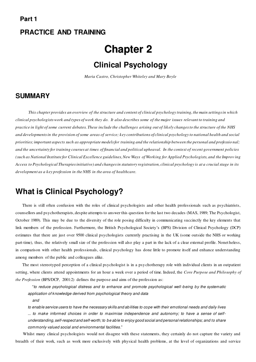 new research in clinical psychology