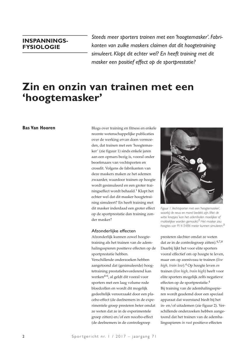 Masaccio zoeken Sloppenwijk PDF) Zin en onzin van training met een 'hoogtemasker'