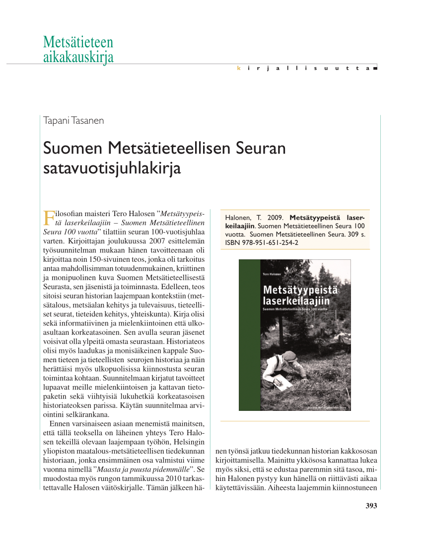 PDF) Suomen Metsätieteellisen Seuran satavuotisjuhlakirja