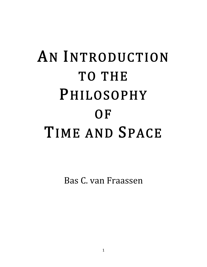 Pdf An Introduction To The Philosophy Of Time And Space