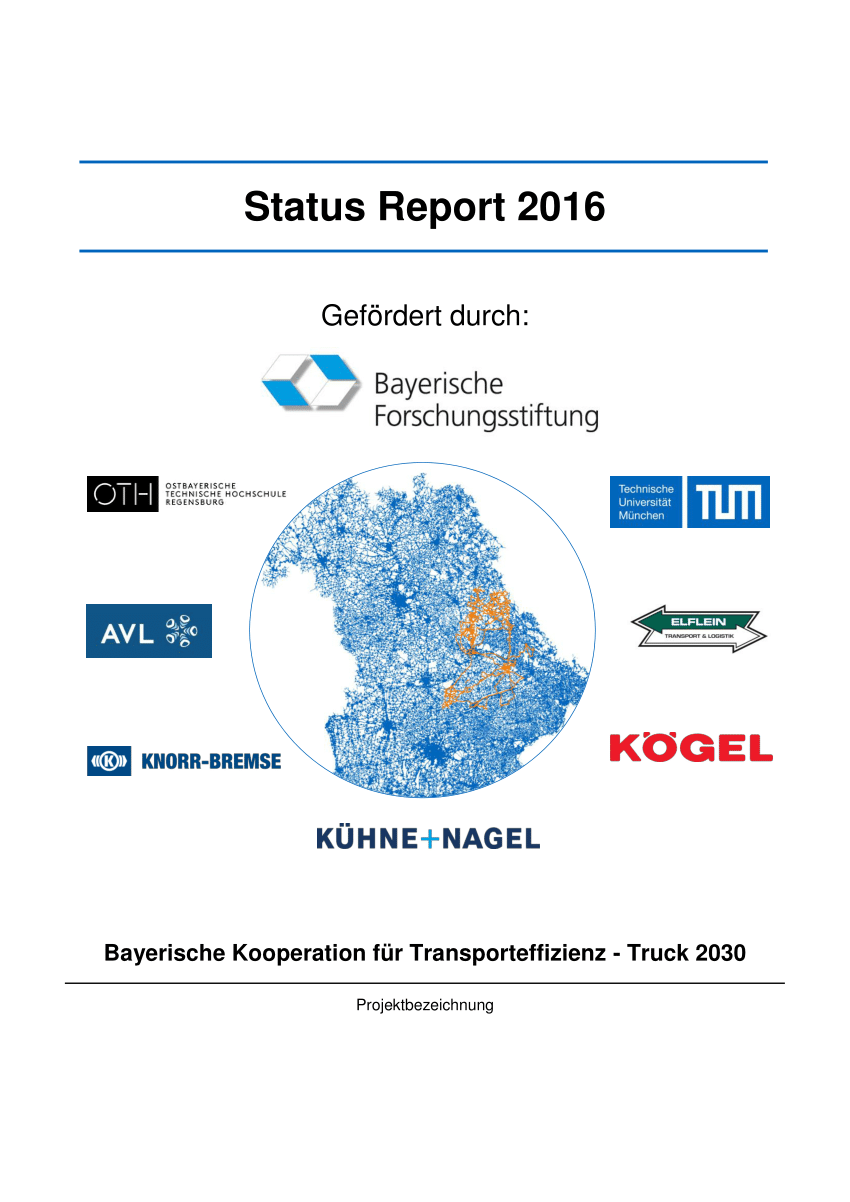 PDF) Bayerische Kooperation für Transporteffizienz - Truck2030 - Status  Report 2016 