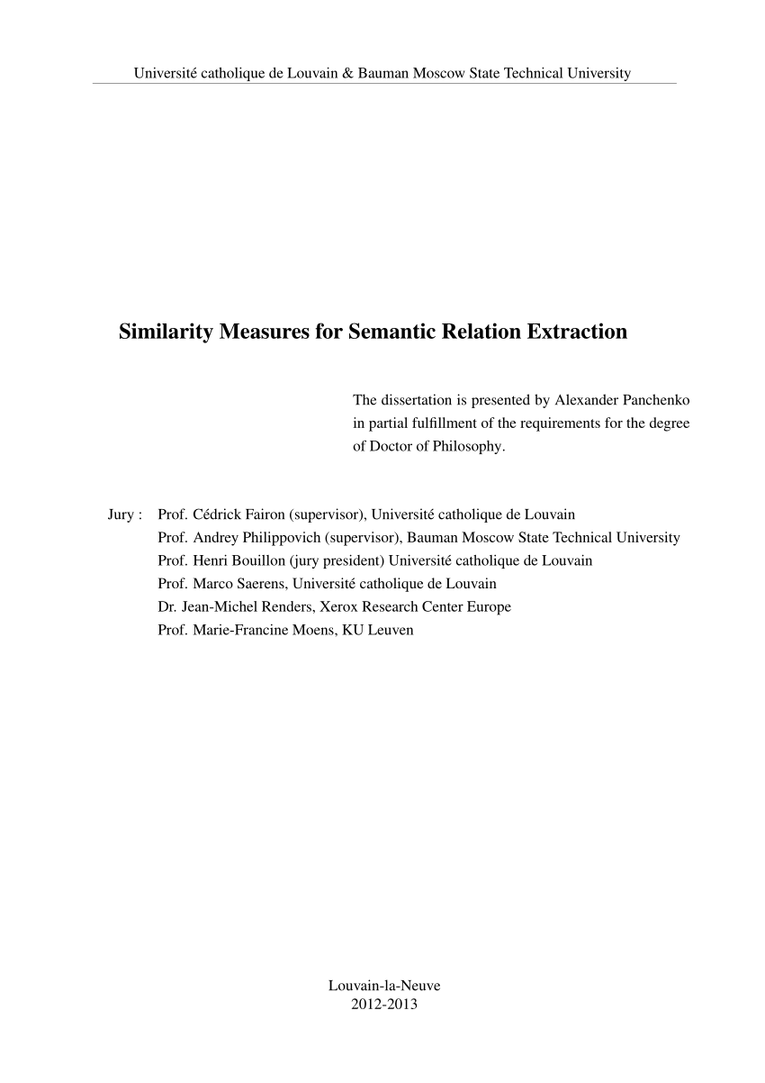 PDF) Similarity Measures for Semantic Relation Extraction