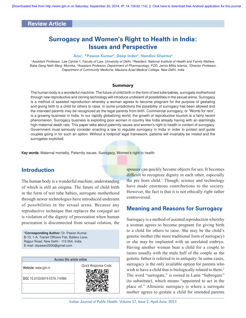research paper on surrogacy in india pdf