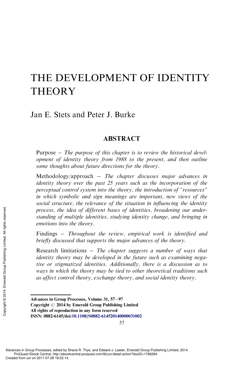 literature review on identity theory