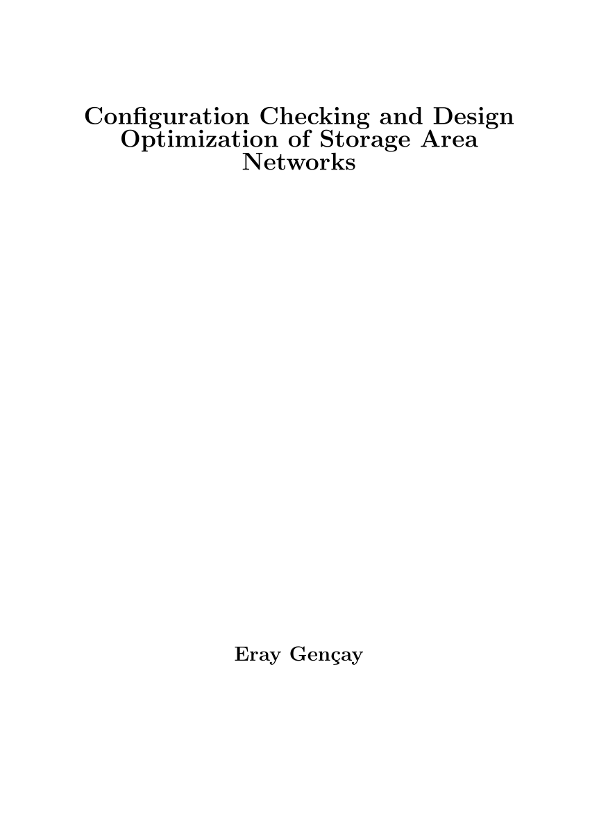 (PDF) Configuration Checking and Design Optimization of Storage Area