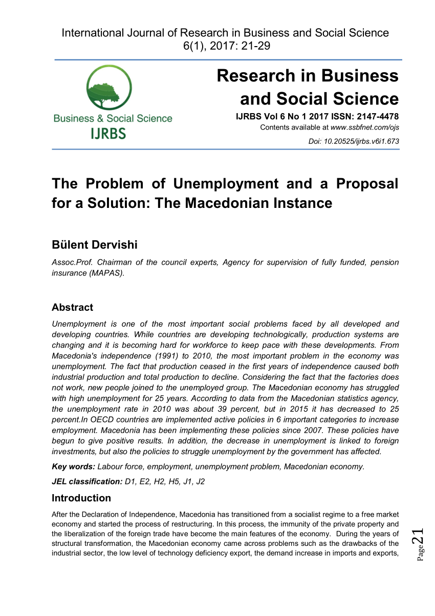 sample research proposal on unemployment