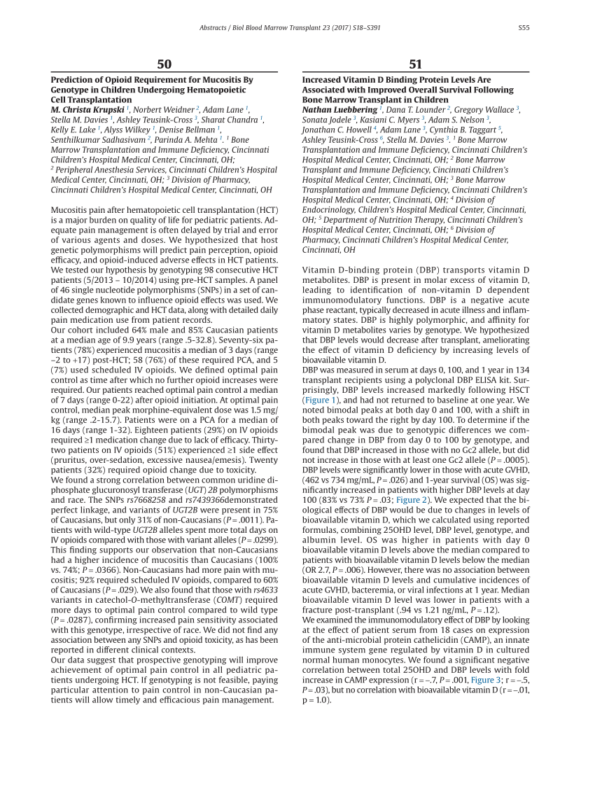 Pdf Increased Vitamin D Binding Protein Levels Are Associated With Improved Overall Survival 9251