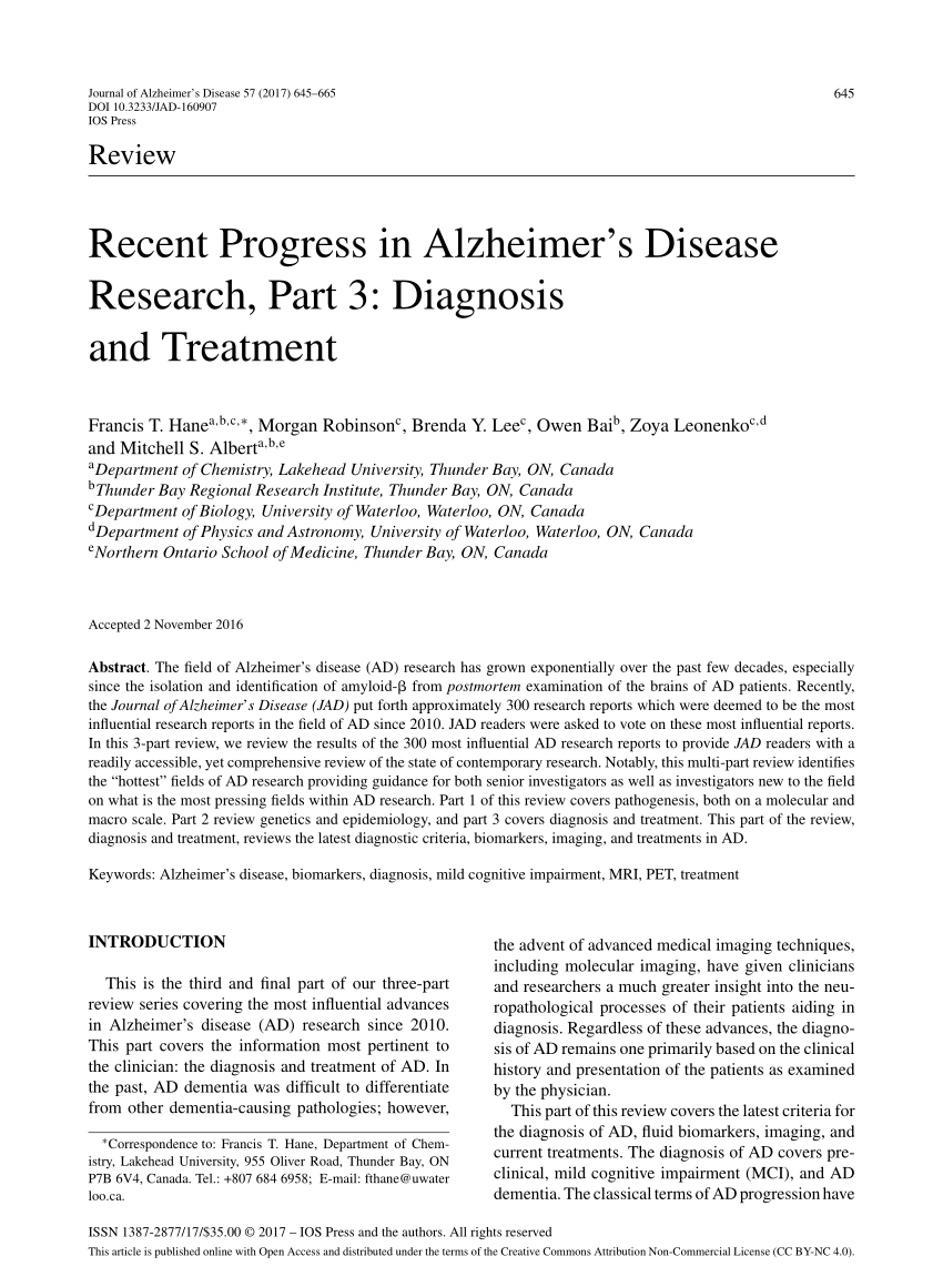 current alzheimer research journal