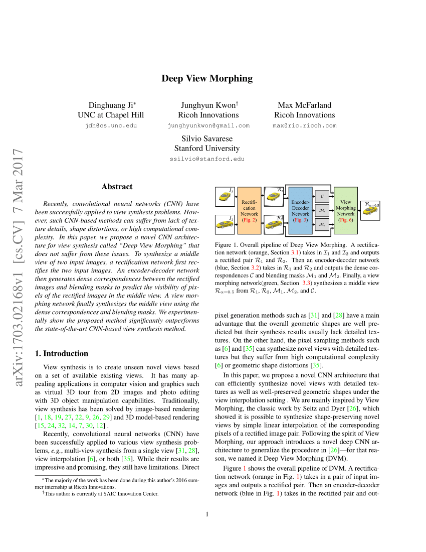 (PDF) Deep View Morphing | ResearchGate