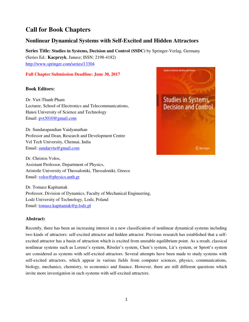 (PDF) Call for Book Chapters Dynamical Systems with Self