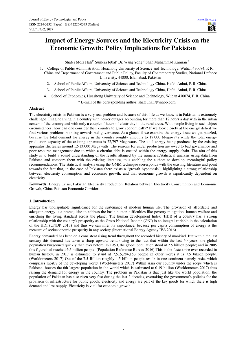 electricity problem in pakistan essay