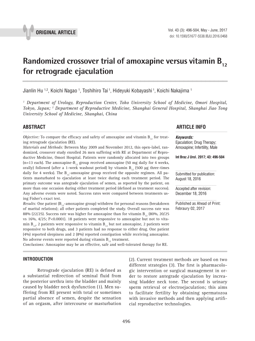 PDF Randomized Crossover Trial of Amoxapine Versus Vitamin B12