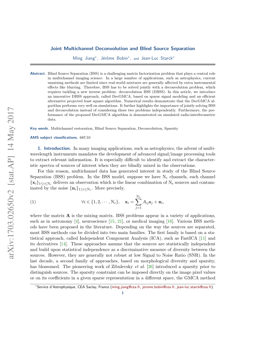 (PDF) Joint Multichannel Deconvolution and Blind Source ...