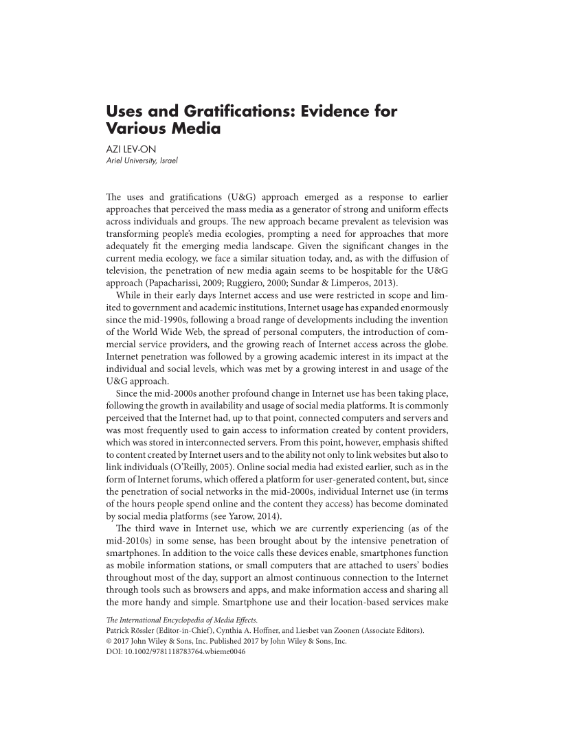 literature review of uses and gratification