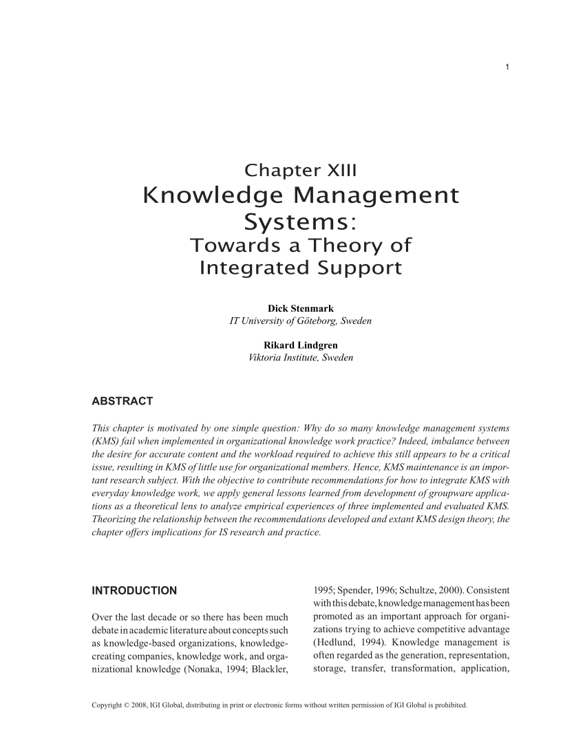 research paper on knowledge management pdf