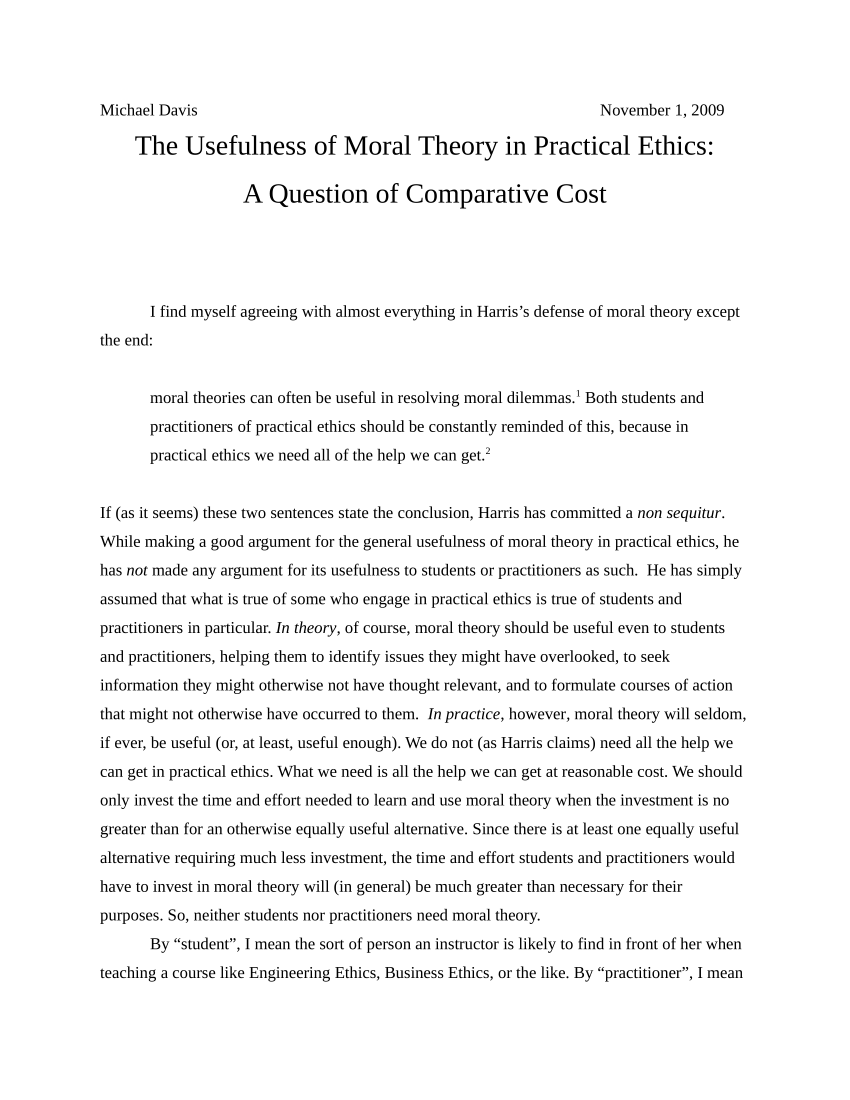 essay about moral theory