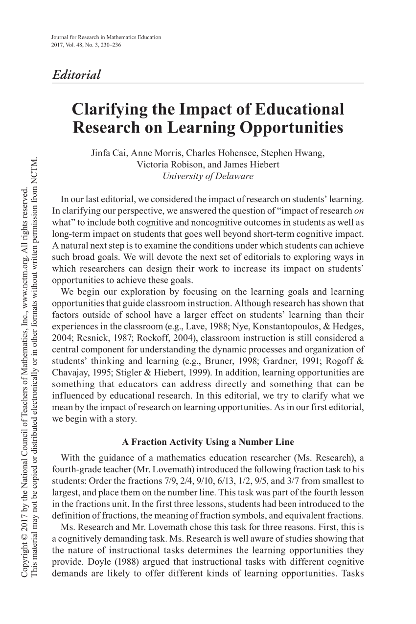 article on research education
