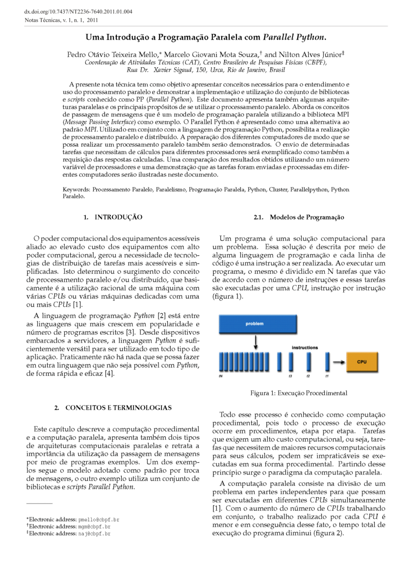 Principais conceitos técnicas e modelos de programação paralela