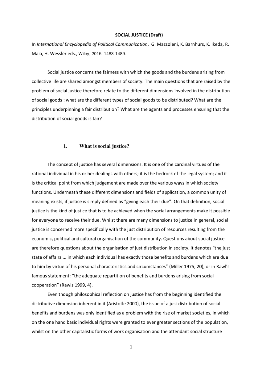 social justice research project pdf