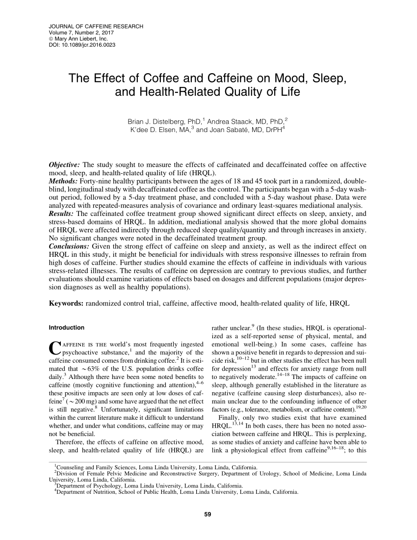 thesis for caffeine research paper