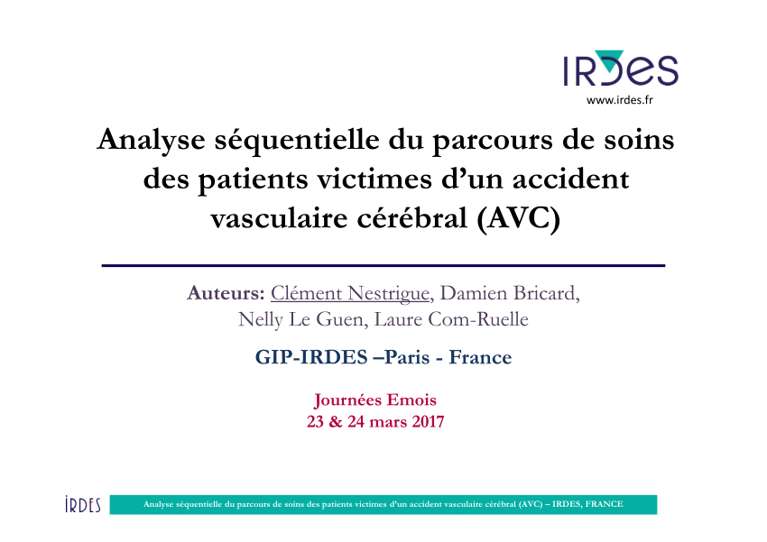 Pdf Analyse Séquentielle Du Parcours De Soins Des Patients