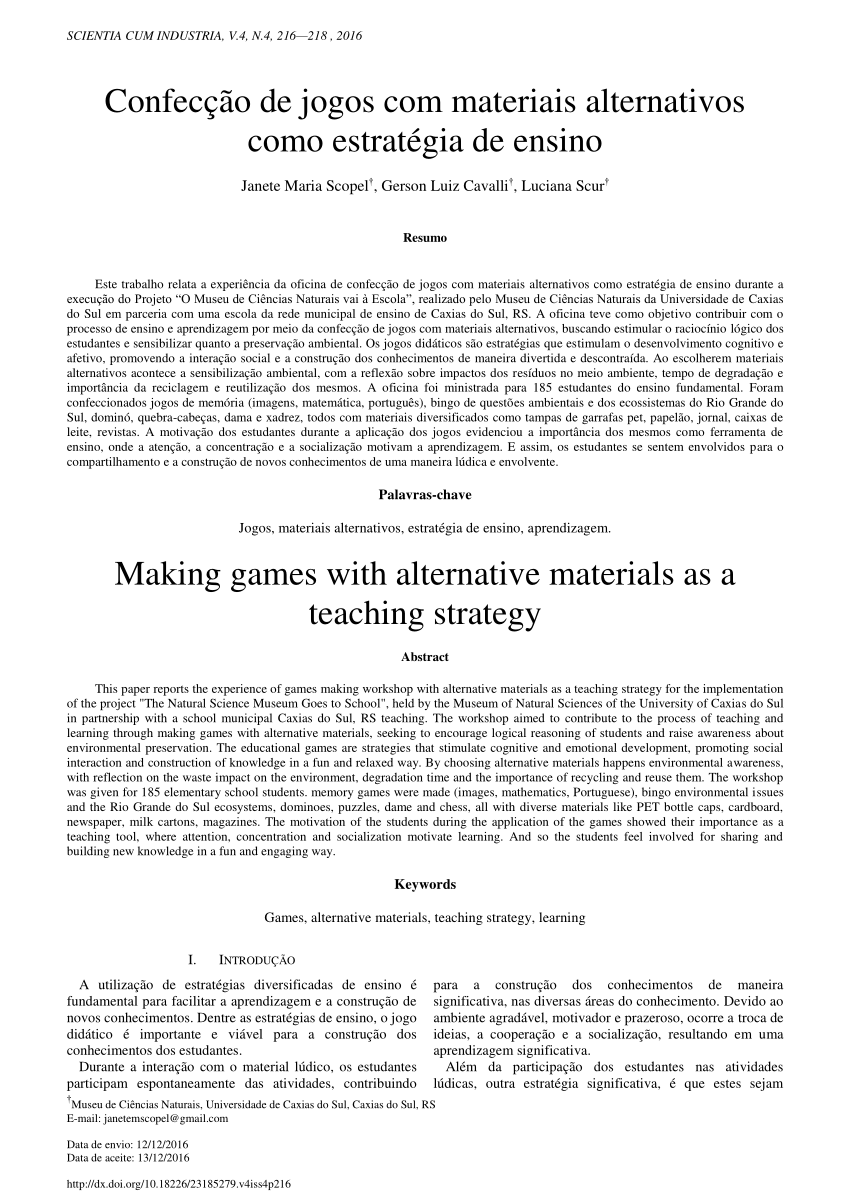 PDF) Uso de material reciclado para a construção de material didático no  ensino da matemática