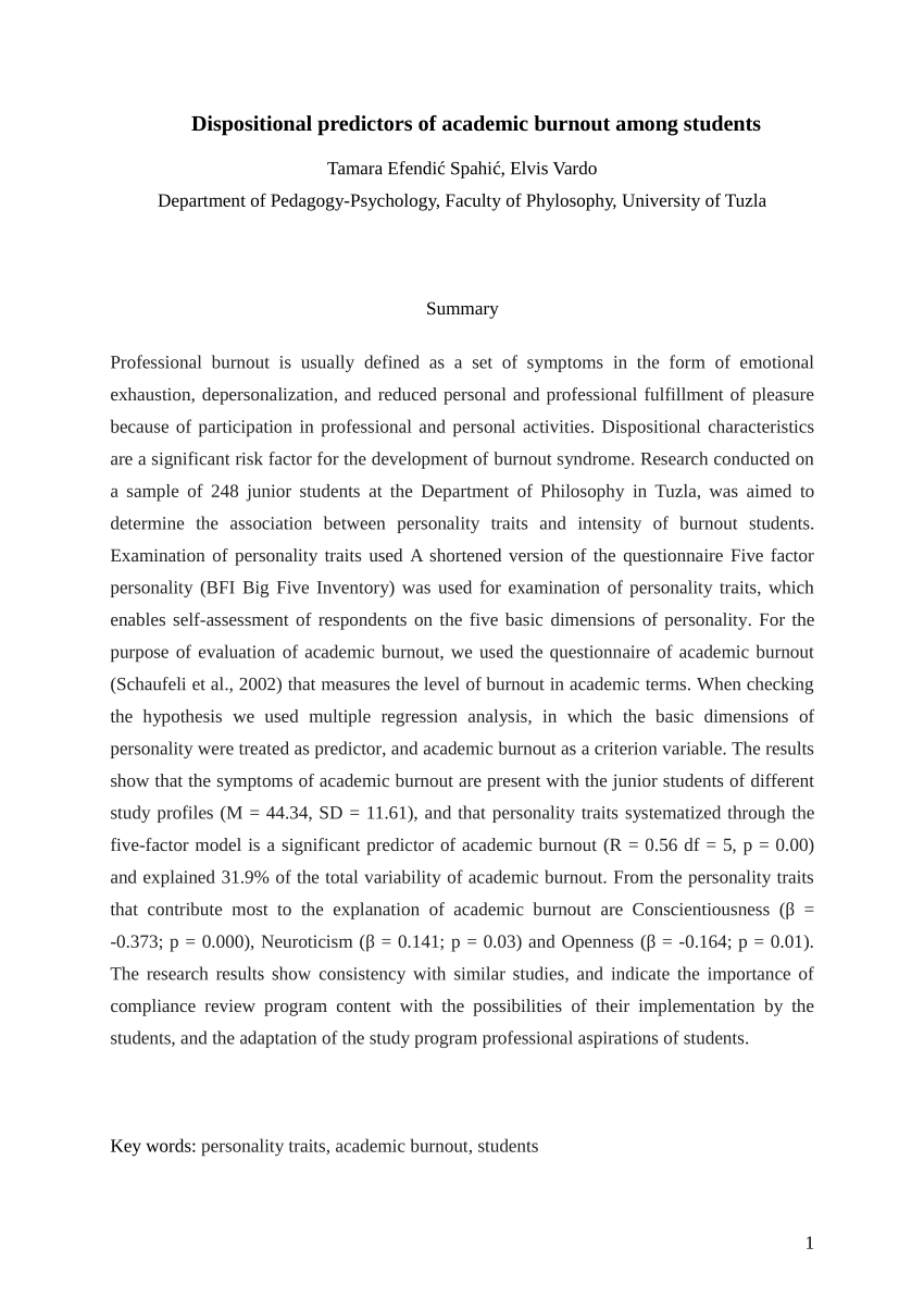 thesis about academic burnout