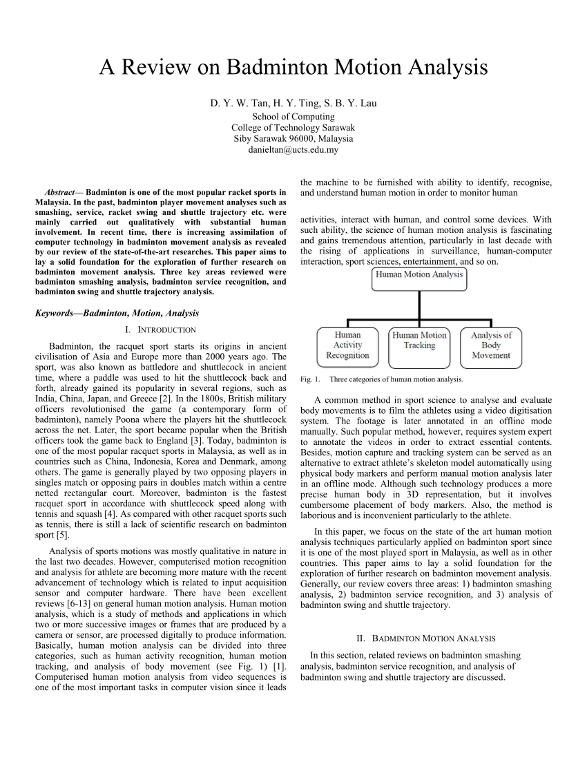 badminton research paper