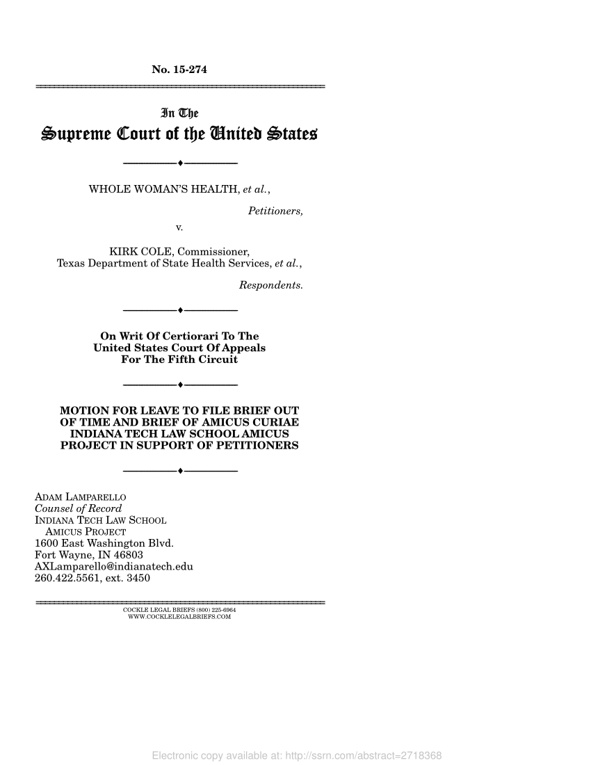 News: Brief of Amici Curiae filed in the Louisiana Supreme Court