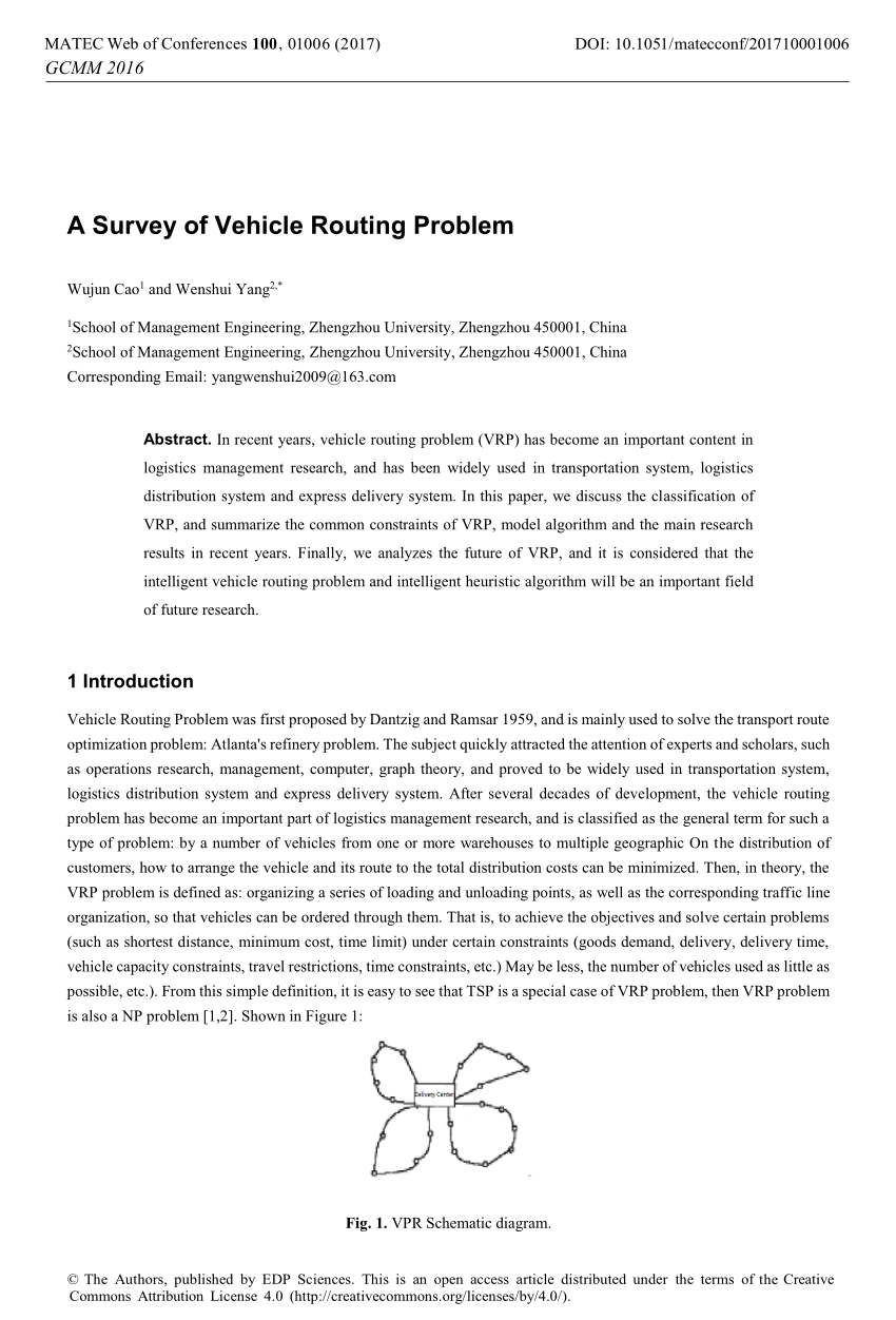 literature review on the vehicle routing problem in the green transportation context