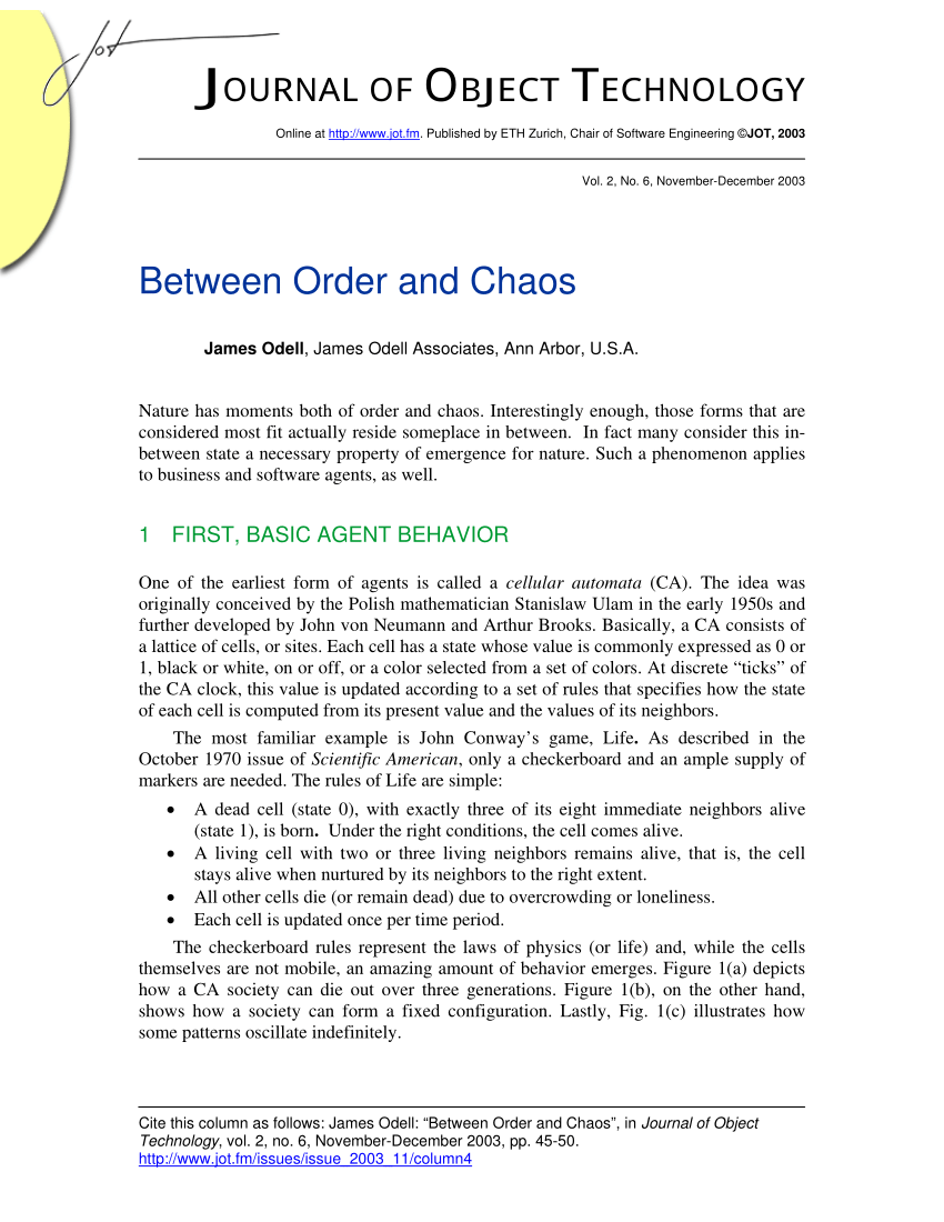 order and chaos essay